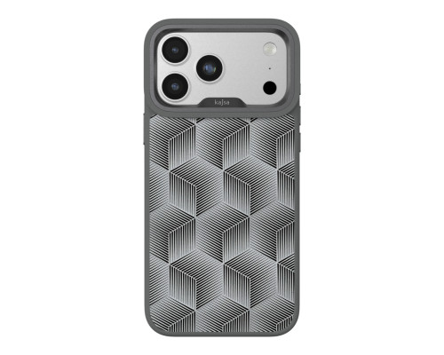 Чохол Kajsa Splendid Collection 3D Cube Pattern with MagSafe для iPhone 17 Pro Max Grey O-Ring ma240162_634084 4894505241619