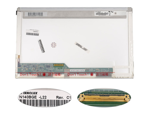 Матриця 14.0 N140BGE-L22 (1366*768, 40pin, LED, NORMAL, глянцева, роз'єм ліворуч знизу) для ноутбука (renew) NBB-105269