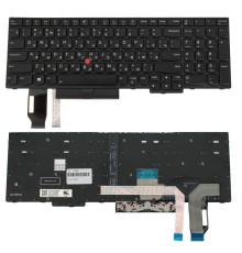 Клавіатура для ноутбука LENOVO (ThinkPad: T15 gen 2, P15s gen 2) rus, black, підсвічування клавіш