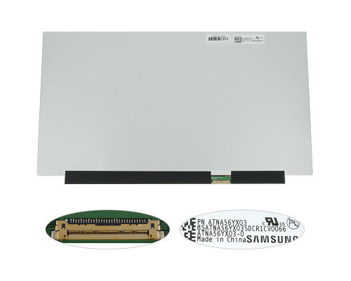 Матриця 15.6" ATNA56YX03-0 (1920*1080, 30pin(eDP, 400cd/m2, колір: 1.07B, 100%), OLED, SLIM(без планок та вушок), глянець, роз'єм справа внизу) для ноутбука NBB-113408