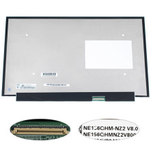 Матриця 15.6" NE156QHM-NZ2 (2560*1440, 40pin(eDP, IPS, 240Hz), LED, SLIM(без планок та вушок), матова, роз'єм праворуч внизу) для ноутбука