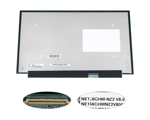Матриця 15.6" NE156QHM-NZ2 (2560*1440, 40pin(eDP, IPS, 240Hz), LED, SLIM(без планок та вушок), матова, роз'єм праворуч внизу) для ноутбука