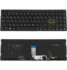 Клавіатура для ноутбука ASUS (X513, X531 series) rus, black, без кадру, підсвічування клавіш