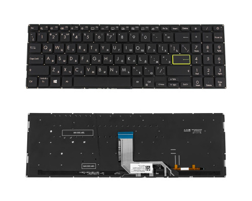 Клавіатура для ноутбука ASUS (X513, X531 series) rus, black, без кадру, підсвічування клавіш