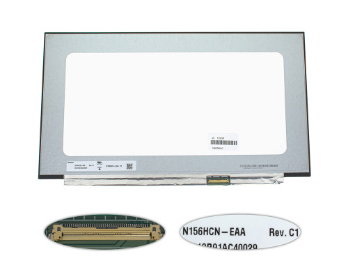 Матриця 15.6" N156HCN-EAA touch (1920*1080, 40pin(eDP, IPS), LED, SLIM(без планок та вушок), матова, роз'єм справа внизу) для ноутбука NBB-123297