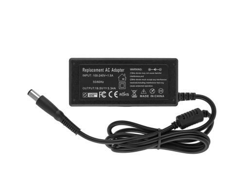 Блок живлення для ноутбука DELL 19.5V, 3.34A, 65W, 7.4*5.0-PIN, 3 hole, black (Replacement AC Adapter) (без кабелю!) NBB-128138