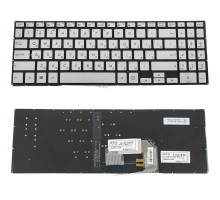 Клавіатура для ноутбука ASUS (UX561 series) rus, silver, без кадру, підсвічування клавіш NBB-128668