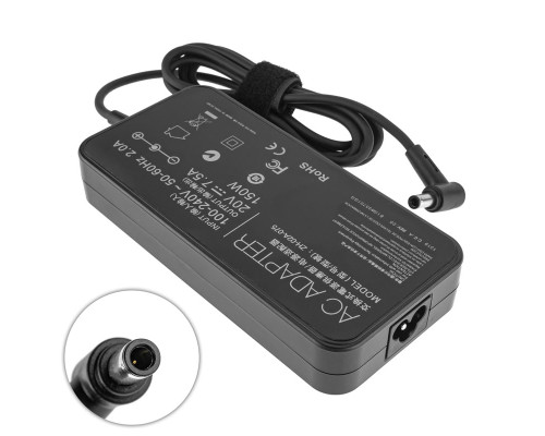 Блок живлення для ноутбука ASUS 20V, 7.5A, 150W, 6.0*3.7мм-PIN, (AC Adapter) black (без кабелю!)