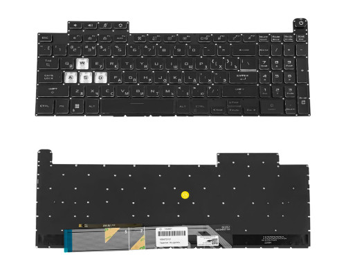 Клавіатура для ноутбука ASUS (FX507, FX707 series) rus, black, без фрейму, підсвічування клавіш