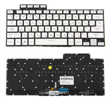 Клавіатура для ноутбука ASUS (GA402 series) rus, white, без фрейму, підсвічування клавіш (RGB)