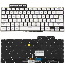 Клавіатура для ноутбука ASUS (GA402 series) rus, white, без фрейму, підсвічування клавіш (RGB) NBB-133986