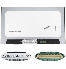Матриця 15.6" NV156FHM-T05 touch (1920*1080, 40pin(eDP, IPS), LED, SLIM(без доп панели), матова, роз'єм праворуч внизу) для ноутбука NBB-134002