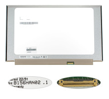 Матриця 15.6" B156HAN02.1 H/W NA (1920*1080, 30pin(eDP, IPS), LED, SLIM(без планок та вушок), матова, роз'єм праворуч внизу) для ноутбука NBB-134044
