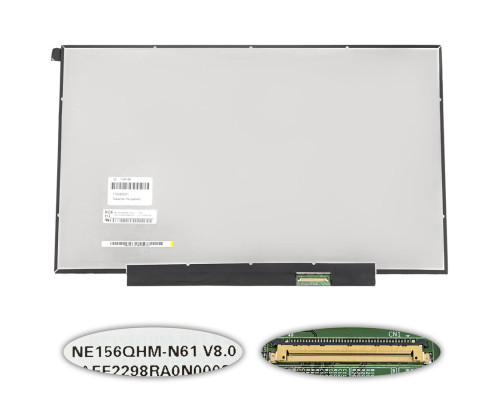 Матрица 15.6" NE156QHM-N61 (2560*1440, 40pin(eDP, IPS, 300cd/m2, 100% sRGB), LED, SLIM(без планок и ушек), матовая, разъем справа внизу) для ноутбука NBB-134146