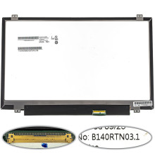 УЦІНКА! Матриця 14.0" B140RTN03.1 (1600*900, 40pin, LED, SLIM (вертикальні вушка), матова, роз'єм праворуч внизу) для ноутбука (renew) NBB-139413