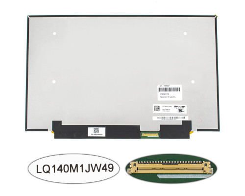 Матриця 14.0 LQ140M1JW49 (1920*1080, 40pin(eDP, IPS, 120HZ), LED, SLIM (без планок та вушок), матова, роз'єм праворуч знизу, для HP EliteBook 1040 G4) для ноутбука NBB-139837