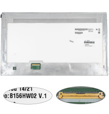 Матриця 15.6 B156HW02 V.1 (1920*1080, 40pin, LED, NORMAL, глянець, роз'єм ліворуч знизу) для ноутбука (renew) NBB-140353