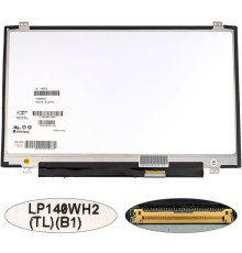 Матриця 14.0 LP140WH2-TLB1 (1366*768, 40pin, LED, SLIM (вертикальні вушки), глянець, роз'єм праворуч знизу) для ноутбука (renew) NBB-140373