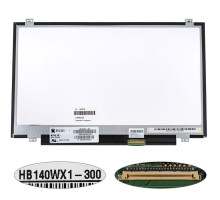 Матриця 14.0 HB140WX1-300 (1366*768, 40pin, LED, SLIM (вертикальні вушки), глянець, роз'єм праворуч знизу) для ноутбука (renew) NBB-140376