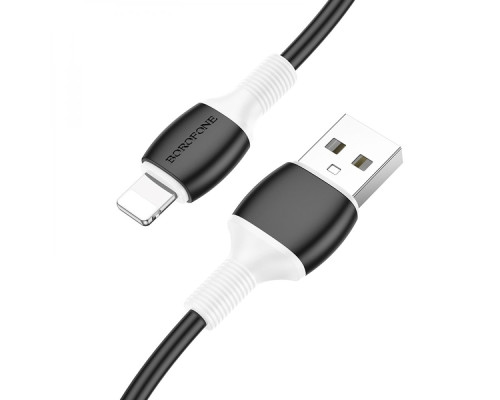 Кабель USB Borofone BX84 Lightning 2.4A М'ята упаковка Колір Чорний 2020000343776