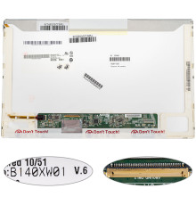 Матриця 14.0 B140XW01 V.6 (1366*768, 40pin, LED, NORMAL, глянцева, роз'єм ліворуч знизу) для ноутбука (renew) NBB-32886