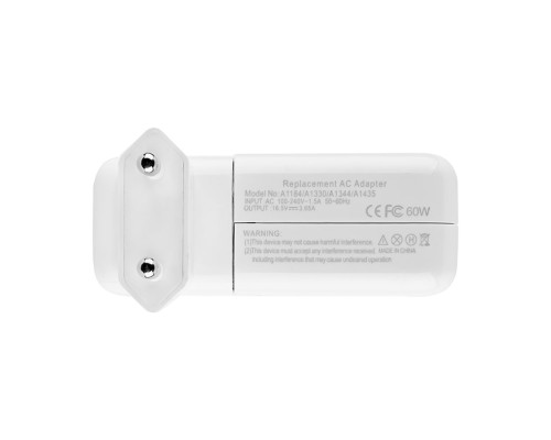 Блок живлення для ноутбука APPLE MagSafe2 16.5V, 3.65A, 60W, White,Т-подібний роз'єм MagSafe2, з євро-адаптером NBB-41109