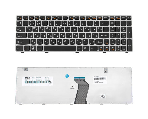 Клавіатура для ноутбука LENOVO (G580, G585, N580, N585, Z580, Z585) rus, black, white frame NBB-43921