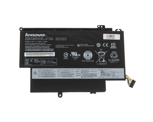 Оригінальна батарея для ноутбука LENOVO 45N1706 (Lenovo Thinkpad 12.5 S1 Yoga series) 14.8V 3180mAh 47Wh Black (45N1707) NBB-47360