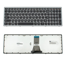 Клавіатура для ноутбука LENOVO (Flex 15, Flex 15D, G500s, G505s, S510p) rus, black, silver frame (оригінал) NBB-76508