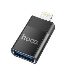 Перехідник Hoco UA17 iP Male to USB female USB2.0 adapter Колір Чорний 6931474761989