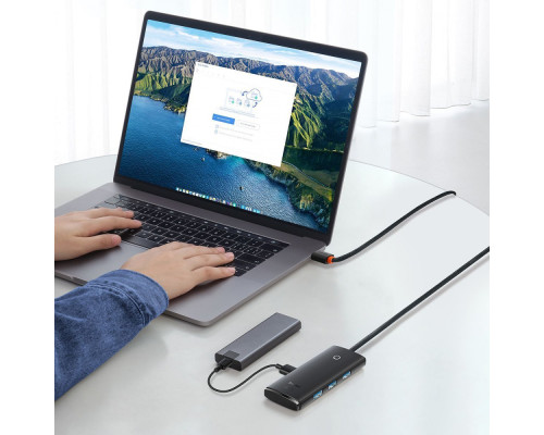 USB-Хаб Baseus Lite Series 4-Port (USB-A to USB 3.0*4) 2m black 2003000272611 6932172606220