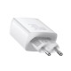 МЗП Baseus Compact Quick Charger 30W QC+ PD (1Type-C + 2USB) white