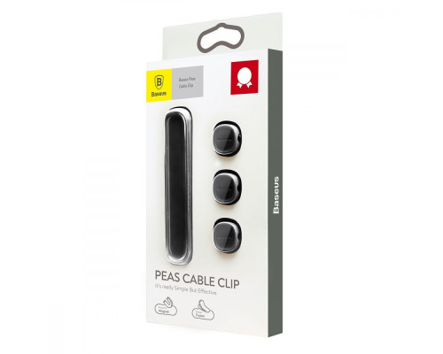 Тримач Baseus Peas Cable Clip black