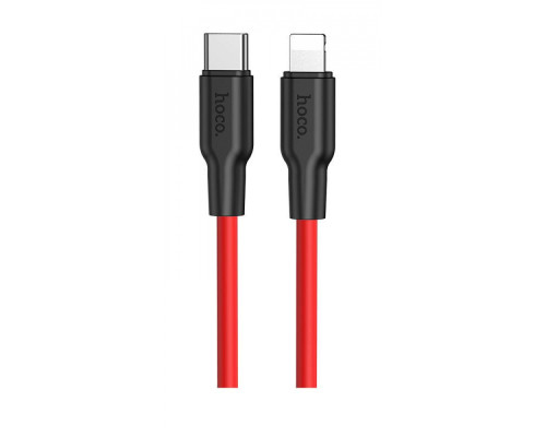 Кабель Hoco X21 Plus Silicone PD 20W Lightning (1m) black/red