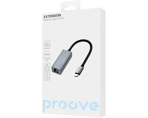 Перехідник OTG Proove Extension RJ 45 to Type-C silver 2003000357189 6901114762003