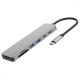 Type-C-Хаб Proove Iron Link 7 in 1 (2*Type-C + 2*USB3.0 + HDMI + SD/TF) silver 2003000155518 6901113155004