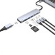 Type-C-Хаб Proove Iron Link 7 in 1 (2*Type-C + 2*USB3.0 + HDMI + SD/TF) silver 2003000155518 6901113155004