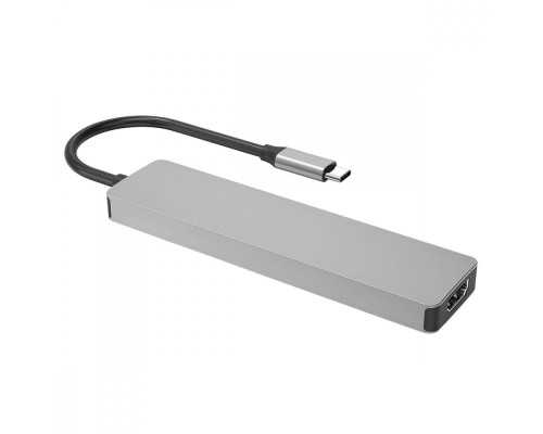 Type-C-Хаб Proove Iron Link 7 in 1 (2*Type-C + 2*USB3.0 + HDMI + SD/TF) silver 2003000155518 6901113155004