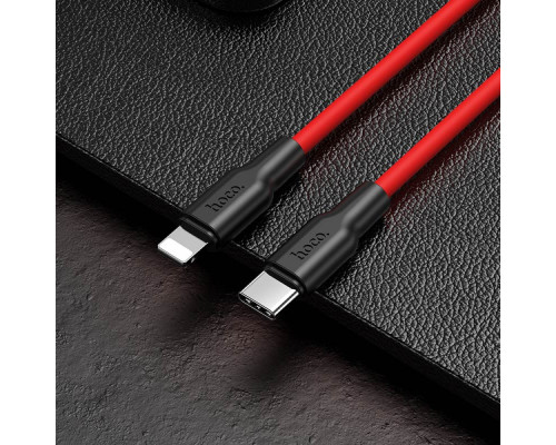 Кабель Hoco X21 Plus Silicone PD 20W Lightning (1m) black/red