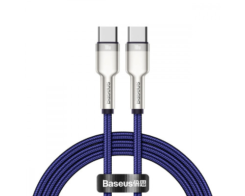 Кабель Baseus Cafule Metal Type-C to Type-C 100W (1m) blue