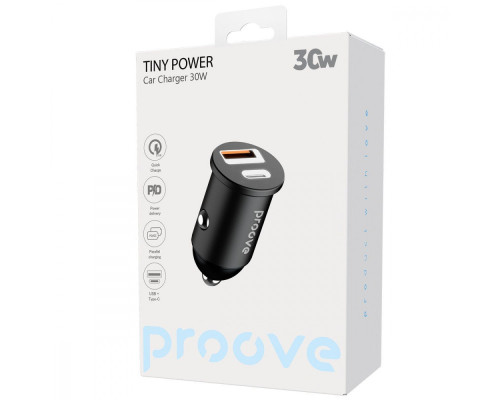 АЗП Proove Tiny Power 30W (Type-C + USB) black 2003000181180 6901111310214