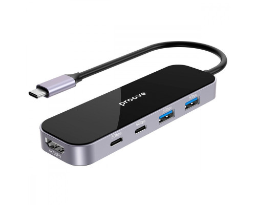 Type-C-Хаб Proove Shadow (2*USB3.0 + Type-C + PD100W + HDMI) dark gray 2003000181234 6901115811724