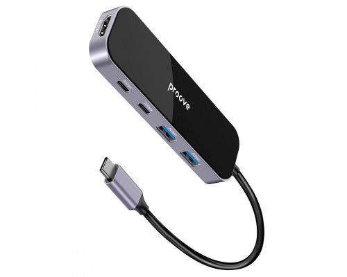 Type-C-Хаб Proove Shadow (2*USB3.0 + Type-C + PD100W + HDMI) dark gray 2003000181234 6901115811724
