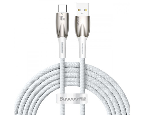 Кабель Baseus Glimmer Series Fast Charging Type-C 100W (2m) white 2001000810680 6932172618018
