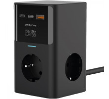 Мережевий фільтр Proove Power Cube 65W (3xAC + 2xType-C + 1xUSB) 1.5m black 2003000228366 6901118456229