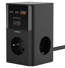 Мережевий фільтр Proove Power Cube 65W (3xAC + 2xType-C + 1xUSB) 1.5m black 2003000228366 6901118456229