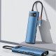 Type-C-Хаб Baseus Metal Gleam Series 8-in-1 Multifunctional (Type-C to HDMI*1+USB3.0*3+PD*1+RJ45*1+SD/TF*1) blue
