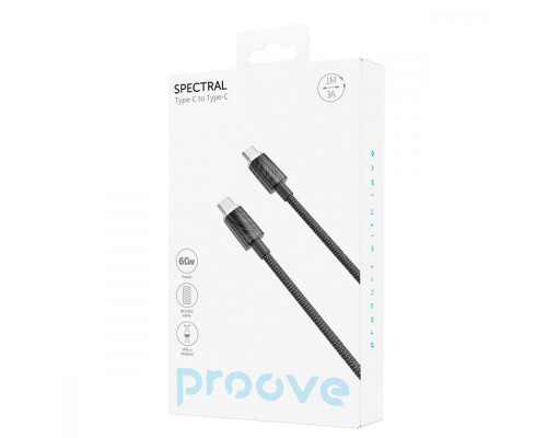 Кабель Proove Spectral Type-C to Type-C 60W (1m) black 2001001965402 6901116814106