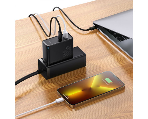 МЗП Baseus GaN5 Pro 100W (Type-C + USB) + Кабель Type-C + Type-C white 2001000606719 6932172608965