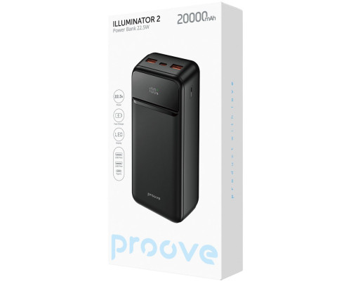 Портативна Батарея Proove Illuminator 2 22.5W 20000mAh black 2003000236002 6901118899354